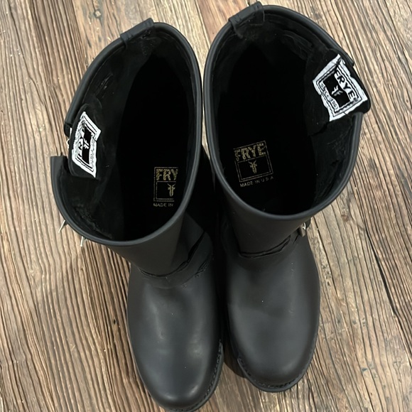 new 9 woman’s Frye engineer 12r boots black leather moto style boot - Picture 8 of 11